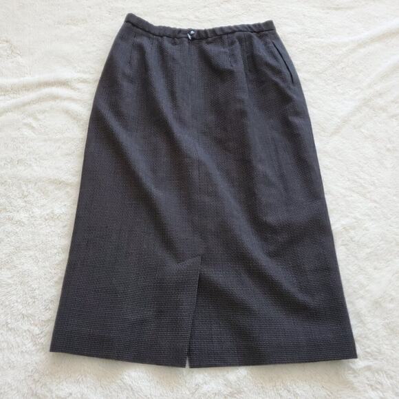 VTG Pendleton Small Tweed Black Virgin Wool Pencil Lined Straight Skirt Women 10 - Picture 2 of 7